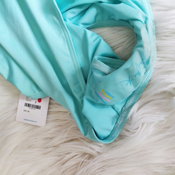 Tropik Mint Green One Shoulder Ruffle Swimsuit NWT - Picture 6 of 10